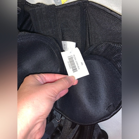 New Black satin ribbon Lace-Up Corset Top 36 B medium top going out sweetheart - Picture 5 of 5